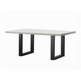 Apollo Black & Faux White Marble Dining Table