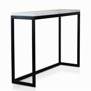 Byron Faux White Marble Console
