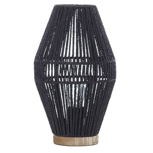 Chapel Table Lamp Black & Natural 37cm