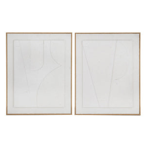 Segments Wall Art White & Natural 50cm