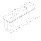 JARIN Reception Desk 2.4M Right Panel - Carbon Grey & White Colour
