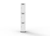 3 door locker white melamine 