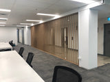 Architectural Angled Laminex Slat Feature Wall – Custom Made