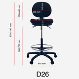 ATHENA Medium Back AFRDI Spinlock Footring Drafting Office Chair