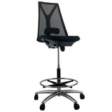VOGUE Black MIDNIGHT Mesh Chrome Base Drafting Office Chair