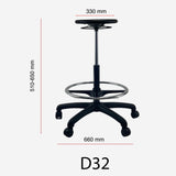GOLDSTEIN Round AFRDI Spinlock Footring Drafting Office Chair