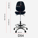 DAZE High Back Chrome Base Drafting Office Chair