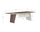 ANDERS Boardroom Table 2.4M - Australian Gold Oak & Beige