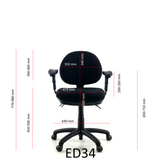 DEWEY Medium Back Adjustable Arms Handwheel School Office Chair