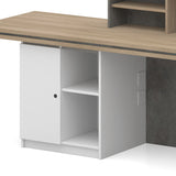 JARIN Reception Desk 2.4M Right Panel - Carbon Grey & White Colour