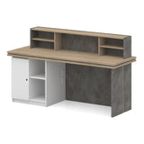 JARIN Reception Desk 1.8M Right Panel - Carbon Grey & White Colour