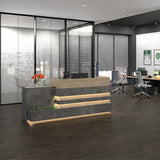 KERAN Reception Desk 1.8M Left Panel - Acacia & Carbon Grey Colour