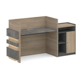 KERAN Reception Desk 1.8M Left Panel - Acacia & Carbon Grey Colour