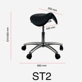 MUELLER Saddle AFRDI Chrome Base Office Lab Stool