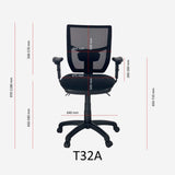 RACER AFRDI Mesh Office Task Chair Easy Adjustable Ratchet