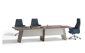ANDERS Boardroom Table 3.2M - Australian Gold Oak & Beige