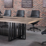 Tribeca Executive Boardroom Table – Mahogany & Black 3.6m