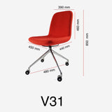 ASPEN Red Fabric Visitor Reception Chair