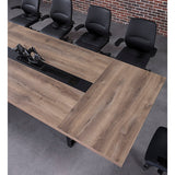 Tribeca Executive Boardroom Table – Mahogany & Black 3.6m