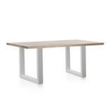 Apollo White 2100 Natural Elm Dining Table