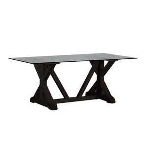 Paris 1800 Black & Glass Dining Table